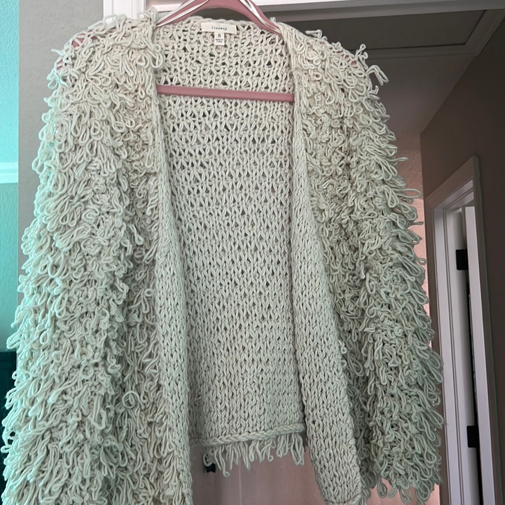 Freeway shag sweater jacket